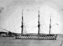 HMS Ganges (which spent many years in South America and, as here, off British Columbia before becoming a training ship)