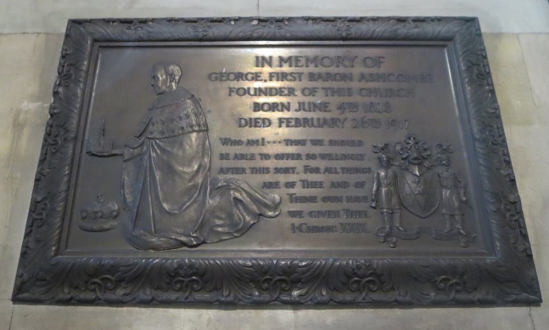 Memorial in St Barnabas Church to George Cubitt 