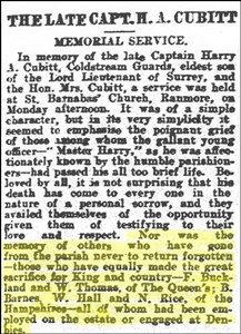 Cutting from the "Surrey Mirror" of 25.9.1916 (reproduced by permission of Surrey History Centre. Copyright of Surrey History Centre).