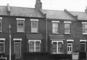 Nos 84 and 82 Nelson Grove Road in 1963, probably little changed since 1915. Part of No 86 where the Gales lived is to the left (R W Sims, Merton Libraries)