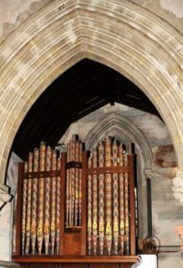 The Walker organ of 1859, with its highly decorated pipes (Brian Belton)