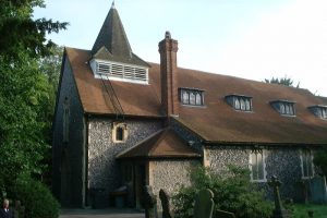 St Mary's Merton where Edward was married and where his bride had been baptised (Geograph, copyright Dave Kelly)