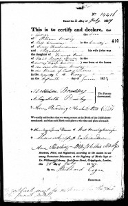 George's non-Conformist birth entry (The National 