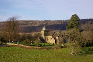 The isolated church of St John the Evangelist, Wotton, photograph Ian Capper, Geograph (link and check wording