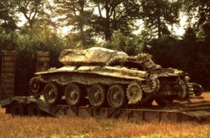 The "Covenanter" tank after excavation in 1977 (Ranmore Archive)