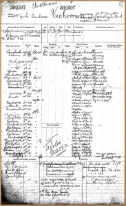 Mark Vickerman’s naval record from 1903 to 1919, The National Archives, Kew (? via Ancestry)