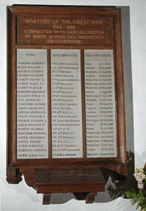 The East Allington War Memorial (photograph courtesy of Richard J. Brine, Devon Heritage)