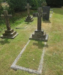 Lucy Cubitt's grave, with her niece Margaret Bowring to the left.