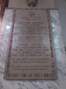 The memorial to Canon and Mary Agnes Chichester 