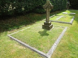  The grave in St Barnabas Churchyard of Mary Agnes and Canon Chichester (F 7 and 8). The grave behind, with the horizontal cross, is that of Mary's sister Adelaide and her 