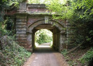 The bridge to allow the Mickleham Drive (North Downs Way) to pass under the railway (John 